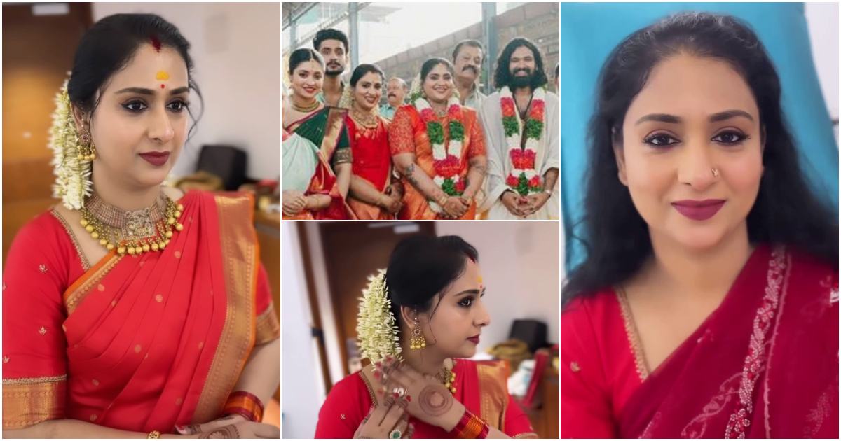 Radhika Suresh Gopi In Red Saree Latest Video Viral