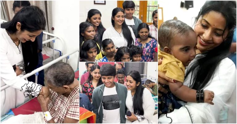 Navya Nair At Old Age Home With Son Viral