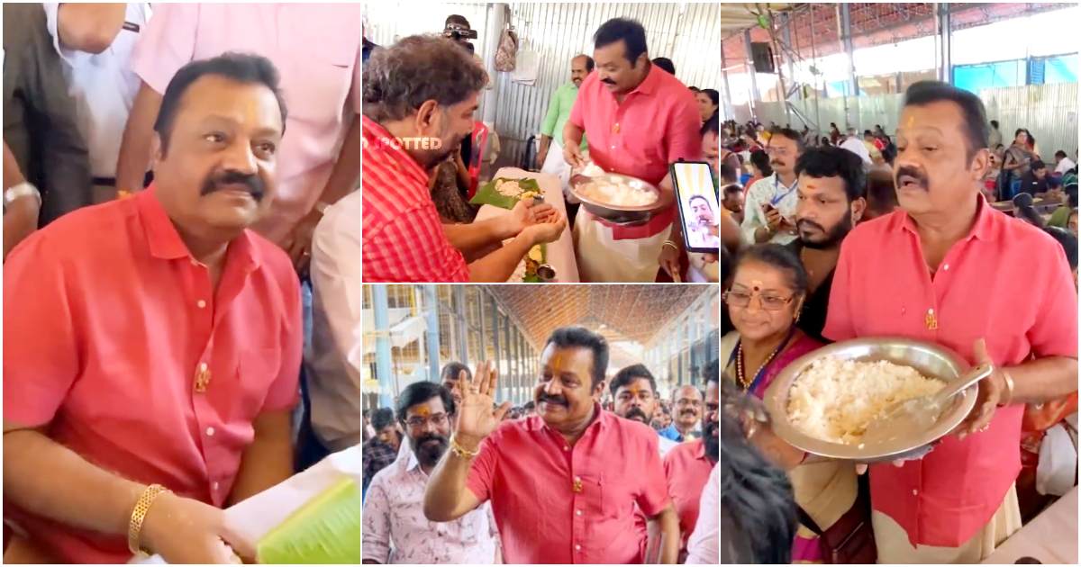 Suresh Gopi At Guruvayoor Temple With Devotees Viral Video