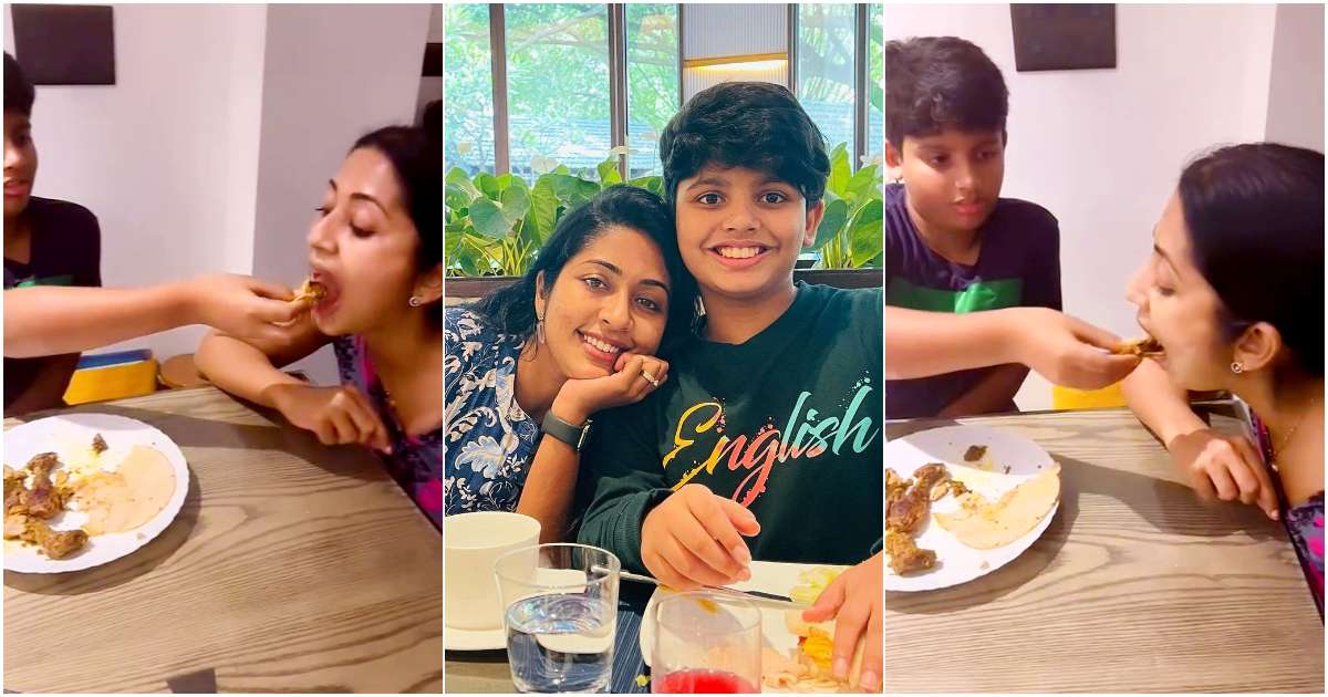 Navya Nair Shared Video Of Son Feeding Her