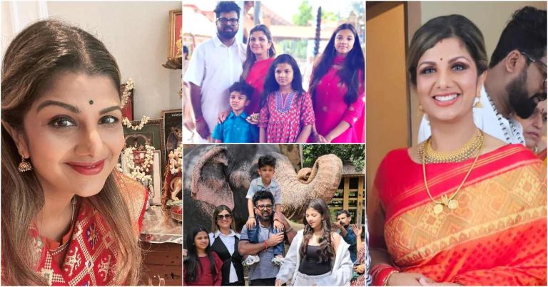 Actress Rambha At Guruvayoor With Family